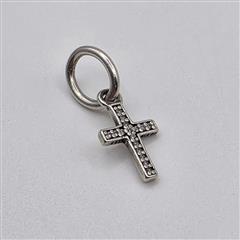 Pandora 925 ALE Sterling Silver Sparkling CZ Cross Dangle Charm Pendant 791310CZ